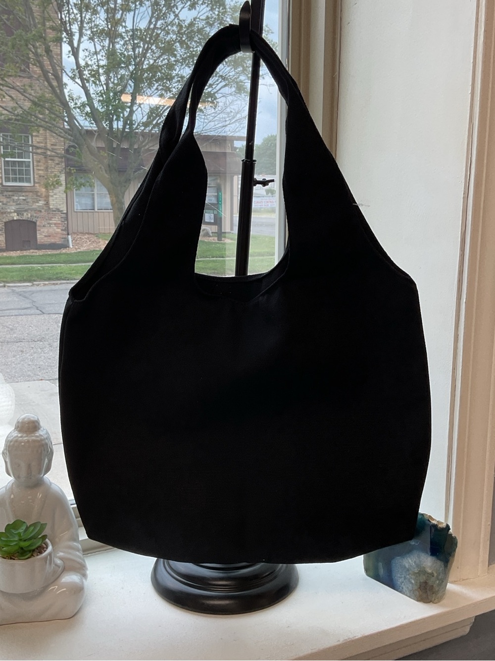 Black Canvas Oversized Tote Bag